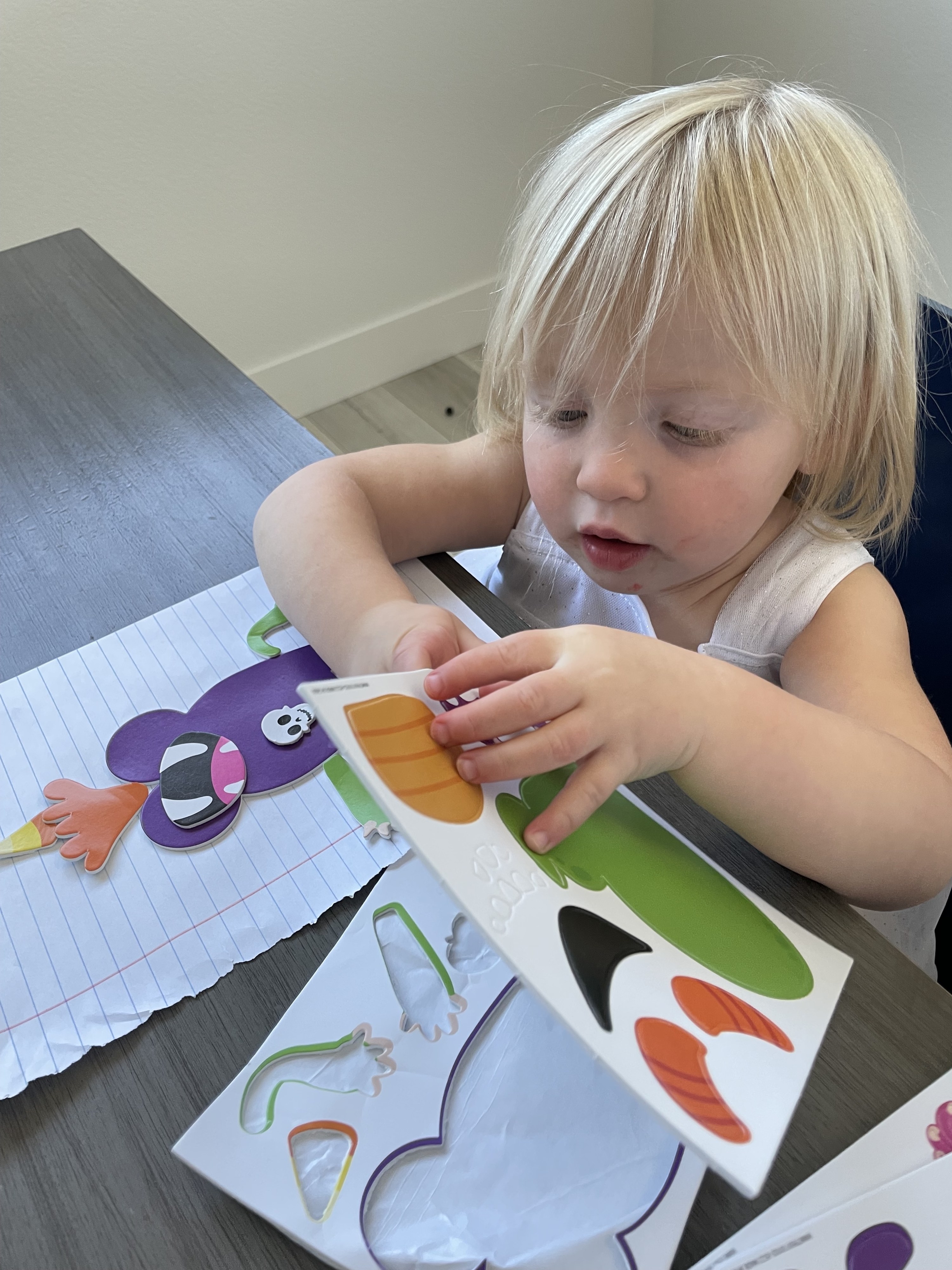 the author's daughter doing a craft
